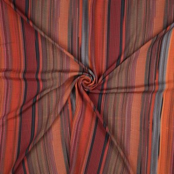 Viskose-Webware - Stripes - orange/grau/braun