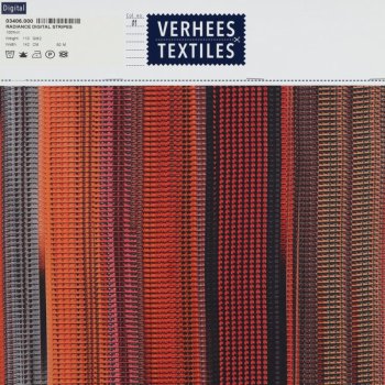 Viskose-Webware - Stripes - orange/grau/braun