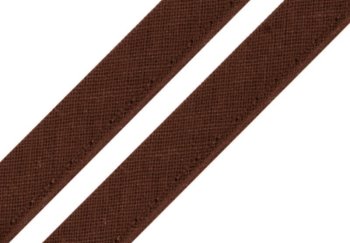 Baumwoll-Paspelband - 10 mm breit - schokobraun
