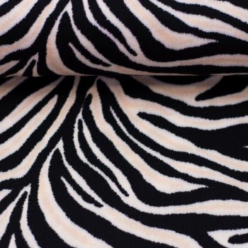 Viskose-Webware - Namibia - Zebra- schwarz/beige