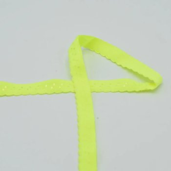 Wäschegummi mit Falz - 20 mm breit - neon gelb