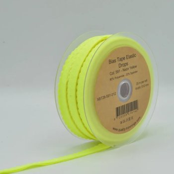 Wäschegummi mit Falz - 20 mm breit - neon gelb