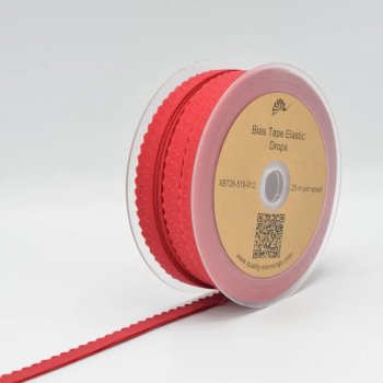 Wäschegummi mit Falz - 20 mm breit - rot