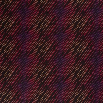 Bi-elastischer Sport Jersey - Stretch Print - Diagonale Streifen Pink/Lila auf Schwarz