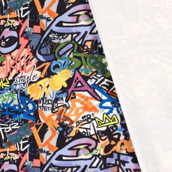 Bi-elastischer Sport Jersey - Stretch Print - Graffiti Multicolor