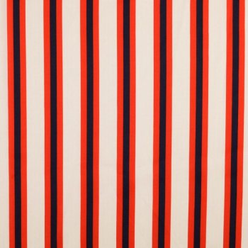 Polyester-Satin-Webware - Stripes - rot/navy/weiß