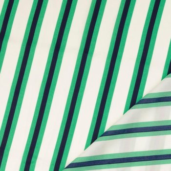 Polyester-Satin-Webware - Stripes - gr&uuml;n/navy/wei&szlig;