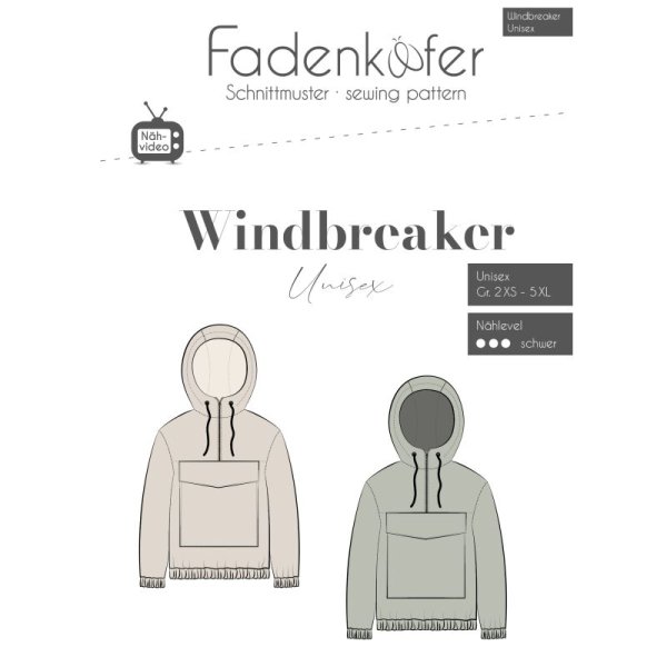 Papierschnittmuster Fadenk&auml;fer - Windbreaker Unisex - Gr. 2XS-5XL