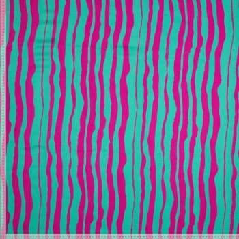 Viskose-Satin-Webware - Stripes - pink/smaragd