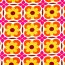 Viskose-Jersey - Retro Blumen im Quadrat - ocre/orange/pink/creme