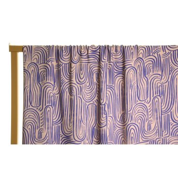 Atelier Jupe - Viskose-Webware -Soft brown with blue abstract print
