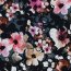 Baumwolljersey - Digitaldruck - Flowers - rosa/wei&szlig;/schwarz/jeansblau