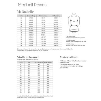 Papierschnittmuster Fadenk&auml;fer -  Bluse Maribell - Gr. 32 - 58