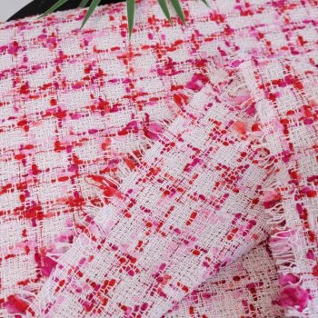 Premium Tweed - Karo - pink/ecru *Made in Italy*