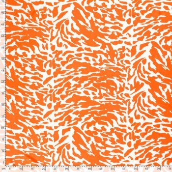 Viskose-Webware - Camouflage - orange/wei&szlig;