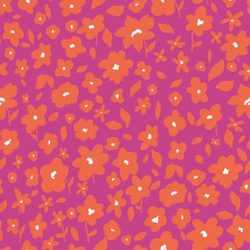 Viskose Webware - Streublumen - orange/violett