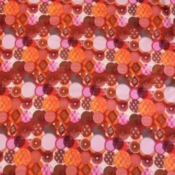 Viskose-Jersey - Graphic Circles - orange/pink/nude/braun...