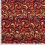 Polyester-Satin-Webware - Flowers - petrol/dunkelrot/beige/orange