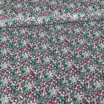 Baumwoll-Voile - Little Flowers - mint/t&uuml;rkis/fuchsia