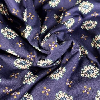Viskose-Elastic-Jersey - Ornamente - rosa/weiß/lila...