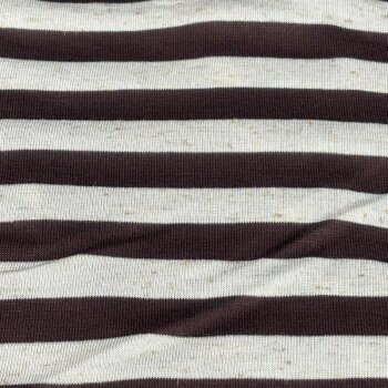 Viskose-Leinen-Jersey - Streifen Dunkelbraun-/Natur *Made...
