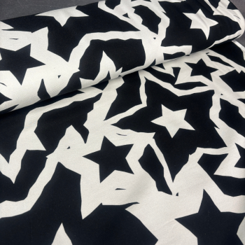 Sommersweat - Stars  Schwarz/Ecru