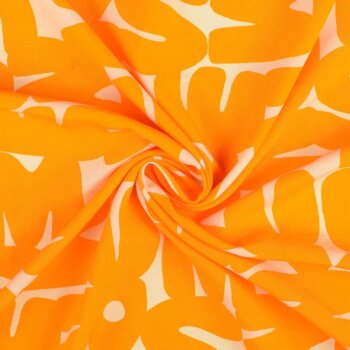 Viskose Webware - Buchstaben - orange/beige (1 Stück...