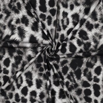 Rest = 0,50 m*  Viskose Webware - Animal Skin - schwarz/grau