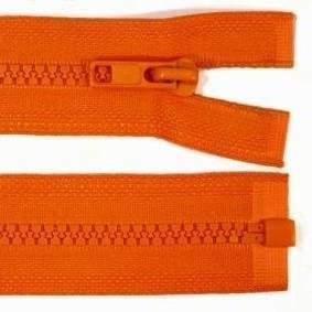 Rei&szlig;verschl&uuml;sse Kunststoff 5 mm -  L&auml;nge 65 cm teilbar - orange